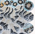 Splendidi bordati merlettano il poliestere Mesh Fabric For Evening Dress di nylon dello zecchino del tessuto