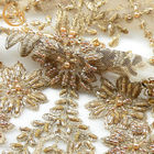La larghezza nuziale del tessuto 140cm del pizzo dell'oro amichevole di Eco del 1 iarda di lunghezza ha bordato pesante