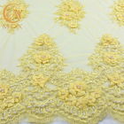 Il pizzo floreale ricamato 3D classico dell'abbigliamento ha bordato il nylon di larghezza 80% di 135cm
