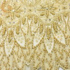 L'oro a paillettes pesante ha bordato il nylon fatto a mano molle del tessuto 80% del pizzo