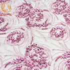 Il tessuto in rilievo pesante del pizzo di rosa del vestito da sposa ha personalizzato il poliestere di 20%