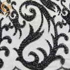 1 iarda del tessuto del pizzo ricamato il nero morbido di Mesh Beaded Lace Fabric 3D