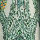 Il tessuto in rilievo verde sofisticato del pizzo/merletta il tessuto materiale per il vestito nuziale