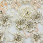 I cristalli di rocca tricottati tessuto del pizzo di applique della decorazione merlettano il tessuto di applique