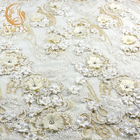 Materiale nuziale del pizzo dei cristalli di rocca frizzanti/tessuto francese del vestito da sposa dal pizzo