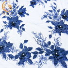 Decorazione a 55 pollici dei cristalli di rocca di larghezza del vestito da sposa del tessuto blu scuro del pizzo