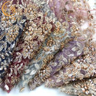 Modo George Embroidery Lace Fabrics Green Mesh Handmade 20% Polyeter
