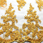 Il ricamo netto dello zecchino dorato di MDX merletta la larghezza di 135cm per il tessuto