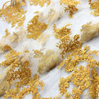 Il ricamo netto dello zecchino dorato di MDX merletta la larghezza di 135cm per il tessuto