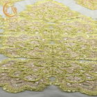 Larghezza ricamata su ordine romantica di Mesh Lace Fabric Polyester 140cm