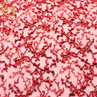 Il ricamo ha bordato la larghezza fatta a mano del fiore del pizzo 20% di scintillio rosso 135cm del poliestere