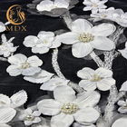 Le nozze nuziali Tulle merlettano la disposizione 25cm con la decorazione del fiore 3D con le perle