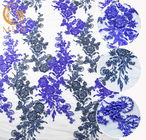 La larghezza solubile in acqua di nylon in rilievo blu reale del tessuto 80% 140cm del pizzo per i bambini si veste