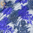 La larghezza solubile in acqua di nylon in rilievo blu reale del tessuto 80% 140cm del pizzo per i bambini si veste