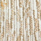 Tessuto del pizzo del ricamo del fiore del vestito da sposa 3D con le perle pesanti