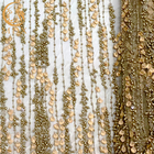 Larghezza materiale di nylon del tessuto 135Cm del pizzo del fiore dell'oro 3D