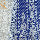 Tessuto nuziale bianco del pizzo dello zecchino di sequenza francese per il vestito da sposa