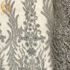 Tessuto di Grey Heavy Handmade Beaded Lace per i vestiti dalla sfilata di moda