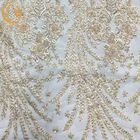 Il vestito da sposa nigeriano bianco bordato merletta la lunghezza del tessuto 91.44Cm
