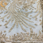 Il vestito da sposa nigeriano bianco bordato merletta la lunghezza del tessuto 91.44Cm